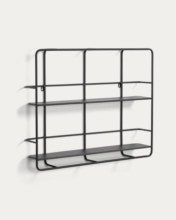 Najat shelves in steel with black finish 75 x 60 cm