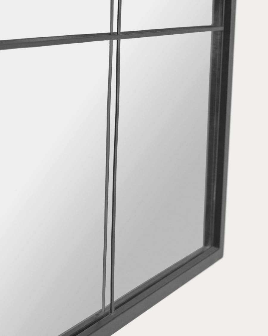 Specchio da Parete SLIM in Acciaio finitura Nero opaco, 36x3.5 h100 cm