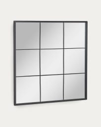 Μεταλλικό επιτοίχιος καθρέπτης Ulrica 80 x 80 εκ, μαύρο