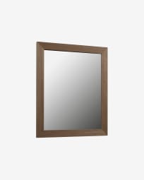 Wilany wide frame mirror in MDF with walnut finish 47 x 57.5 cm