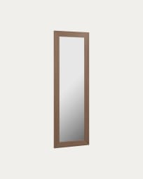 Specchio Yvaine con cornice larga in MDF finitura noce 52,5 x 152 cm
