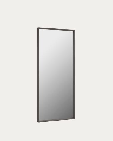 Specchio da terra Rivka con appendini in metallo nero 70 x 160 cm | Kave  Home