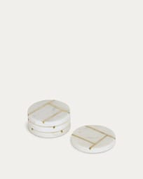 Tahis set of 4 coasters in white marble