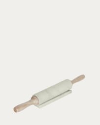 Aimil wood and white marble rolling pin