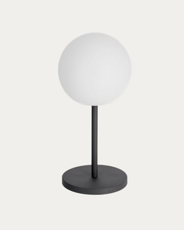 Lampe à poser nomade d'extérieur Dinesh en acier noir