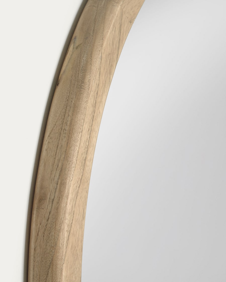 Alum Rundspiegel aus massivem Mindi-Holz 100 cm