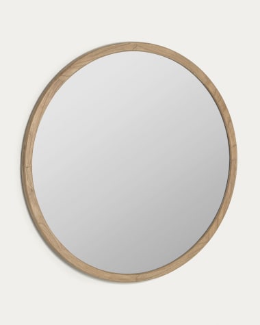 Alum round solid mindi wood mirror 100 cm