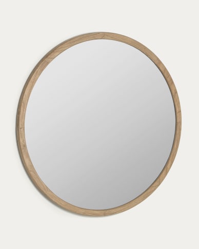 Specchio rotondo Alum in legno massello di mindi Ø 80 cm