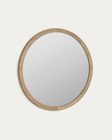 Specchio rotondo Alum in legno massello di mindi Ø 80 cm