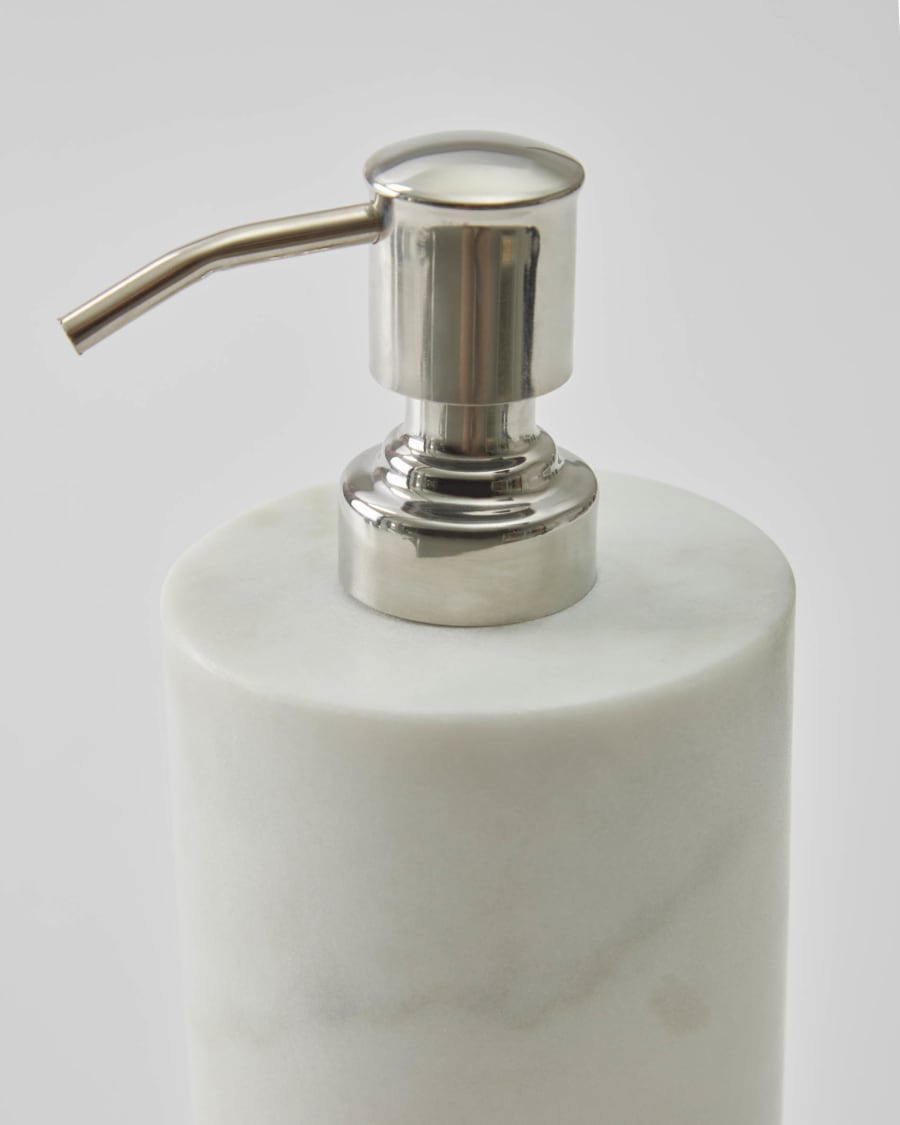 Dispensador de jabón blanco y madera - Nadi Collection
