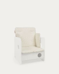 Coussin chaise haute Yamile 100 % coton biologique (GOTS) beige avec feuilles multicolores