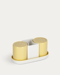 Zestaw Midori solniczka i pieprzniczka ceramiczna żółta
