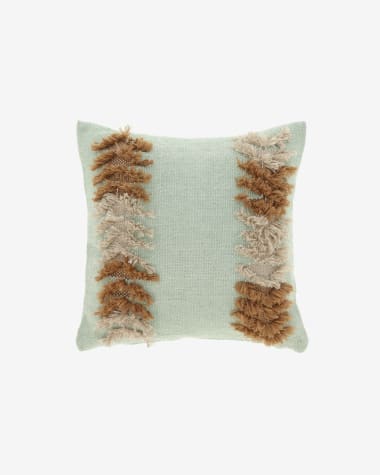 Dalila PET brown and green patterned cushion cover 45 x 45 cm