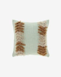 Dalila PET  brown and green patterned cushion cover 45 x 45 cm
