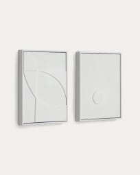 Brunella set of two white pictures 32 x 42 cm