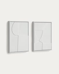 Set Beija di 2 quadri bianchi 32 x 42 cm