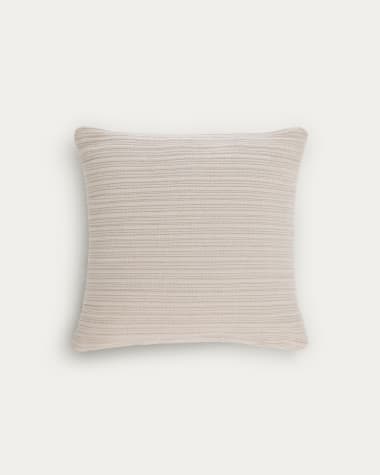 Hinde 100% cotton cushion cover beige 45 x 45 cm
