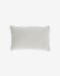 Housse de coussin Shallow 100 % coton blanc 30 x 50 cm