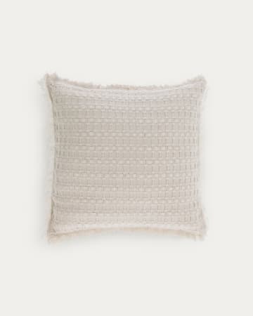 Shallowin 100% cotton cushion cover in white 45 x 45 cm