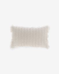 Funda de cojín Shallowin 100% algodón blanco de 30 x 50 cm