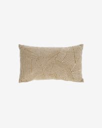 Devi 100% cotton cushion cover with beige and brown stripes 30 x 50 cm