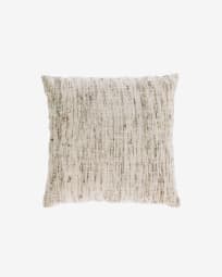 Devi cotton and linen cushion cover with beige and brown stripes 45 x 45 cm