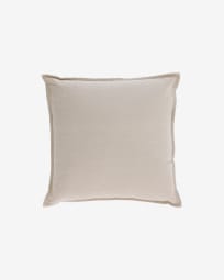 Fodera cuscino Achebe in cotone e lino beige 45 x 45 cm