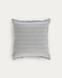 Fodera cuscino Devi con frange beige e blu 45 x 45 cm