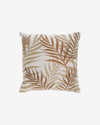 Amorela 100% cotton cushion cover with brown leaves 45 x 45 cm