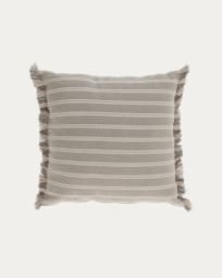 Sweeney 100% cotton cushion cover with grey and white stripes 45 x 45 cm