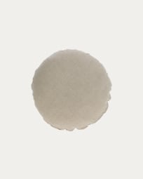 Tamanne 100% linen round cushion cover in beige Ø 45 cm