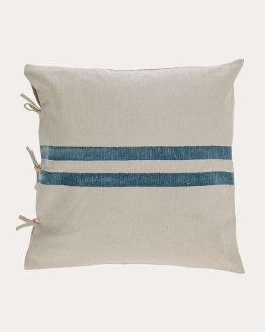Ziza 100% cotton cushion cover with wide blue and white stripes, 60 x 60 cm