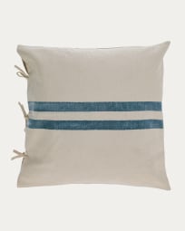 Ziza 100% cotton cushion cover with thick blue and white stripes 60 x 60 cm