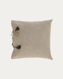 Varina 100% cotton cushion cover in brown 45 x 45 cm