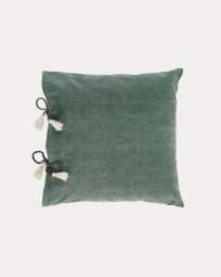 Varina 100% cotton cushion cover in green 45 x 45 cm