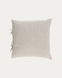 Tazu 100% linen cushion cover in beige 45 x 45 cm