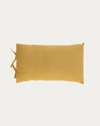 Housse de coussin Tazu 100% lin moutarde 30 x 50 cm