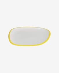 Odalin porcelain dinner plate in yellow and white