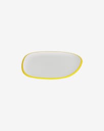 Odalin porcelain dessert plate in yellow and white