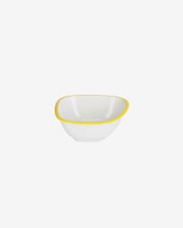 Odalin small porcelain bowl in yellow and white