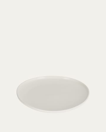 Plato plano Pahi redondo de porcelana blanco