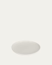 Στρογγυλλό πιάτο γλυού σε πορσελάνη Pahi, λευκό