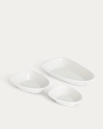 Pierina set of 3 porcelain bowls in white