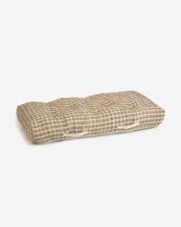 Jute and white natural cotton floor-pallet cushion Adelma 60 x 120 cm