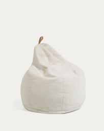 Vicka white fleece pouffe Ø 70 cm