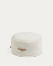 Adara white fleece pouffe Ø 50 cm