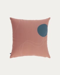 Abish cushion cover with geometric shapes in terracotta 45 x 45 cm