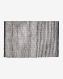 Tapis Grendha en coton et laine noir et blanc 160 x 230 cm