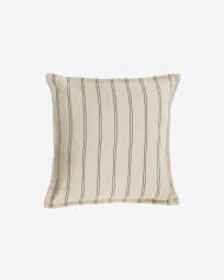 Emeli 100% linen cushion cover with black stripes 45 x 45 cm