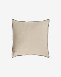 Elea 100% linen cushion cover in beige 45 x 45 cm
